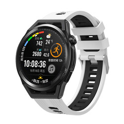 Galaxy Watch Active 2 40mm KRD-55 Silikon Kordon Beyaz-Siyah
