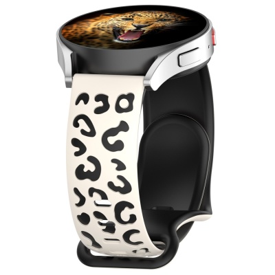 Galaxy Watch Active 2 44mm Zore KRD-140 20mm Silikon Kordon Strap Kayış Starlight-Siyah