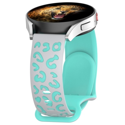 Galaxy Watch Active 2 44mm Zore KRD-140 20mm Silikon Kordon Strap Kayış Gri-Yeşil