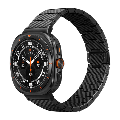 Galaxy Watch Ultra 47mm Karbon Fiber Pitaka Modern Serisi Black-Grey Twill Kordon Siyah-Gri