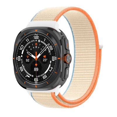 ​​Galaxy Watch Ultra 47mm Zore KRD-03 Hasır Kordon Krem