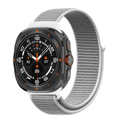 ​​Galaxy Watch Ultra 47mm Zore KRD-03 Hasır Kordon Beyaz