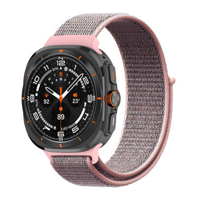 ​​Galaxy Watch Ultra 47mm Zore KRD-03 Hasır Kordon Kum Pembe