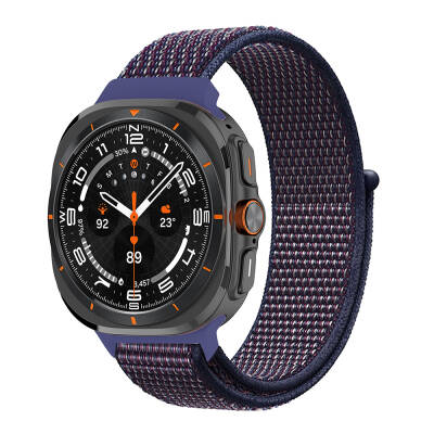 ​​Galaxy Watch Ultra 47mm Zore KRD-03 Hasır Kordon İndigo