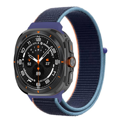 ​​Galaxy Watch Ultra 47mm Zore KRD-03 Hasır Kordon Lacivert