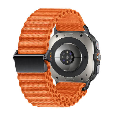 ​​Galaxy Watch Ultra 47mm Zore KRD-120 Nylon Fabric Mesh Braided Band Orange