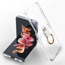 Galaxy Z Flip 3 Case Zore Ringed Kıpta Cover Colorless