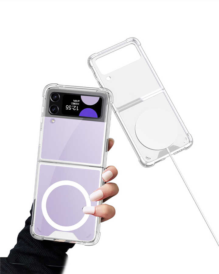 Galaxy Z Flip 4 Case with Wireless Charging Featured Airbag Zore Kıpta Anti Shock Magsafe Cover - 9