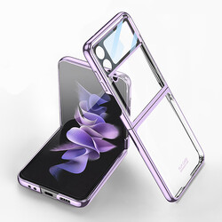 Galaxy Z Flip 4 Case Zore Kipta Lens Cover Purple