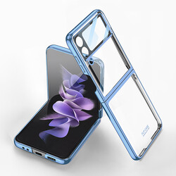 Galaxy Z Flip 4 Case Zore Kipta Lens Cover Light Blue