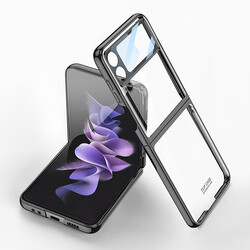 Galaxy Z Flip 4 Case Zore Kipta Lens Cover Black