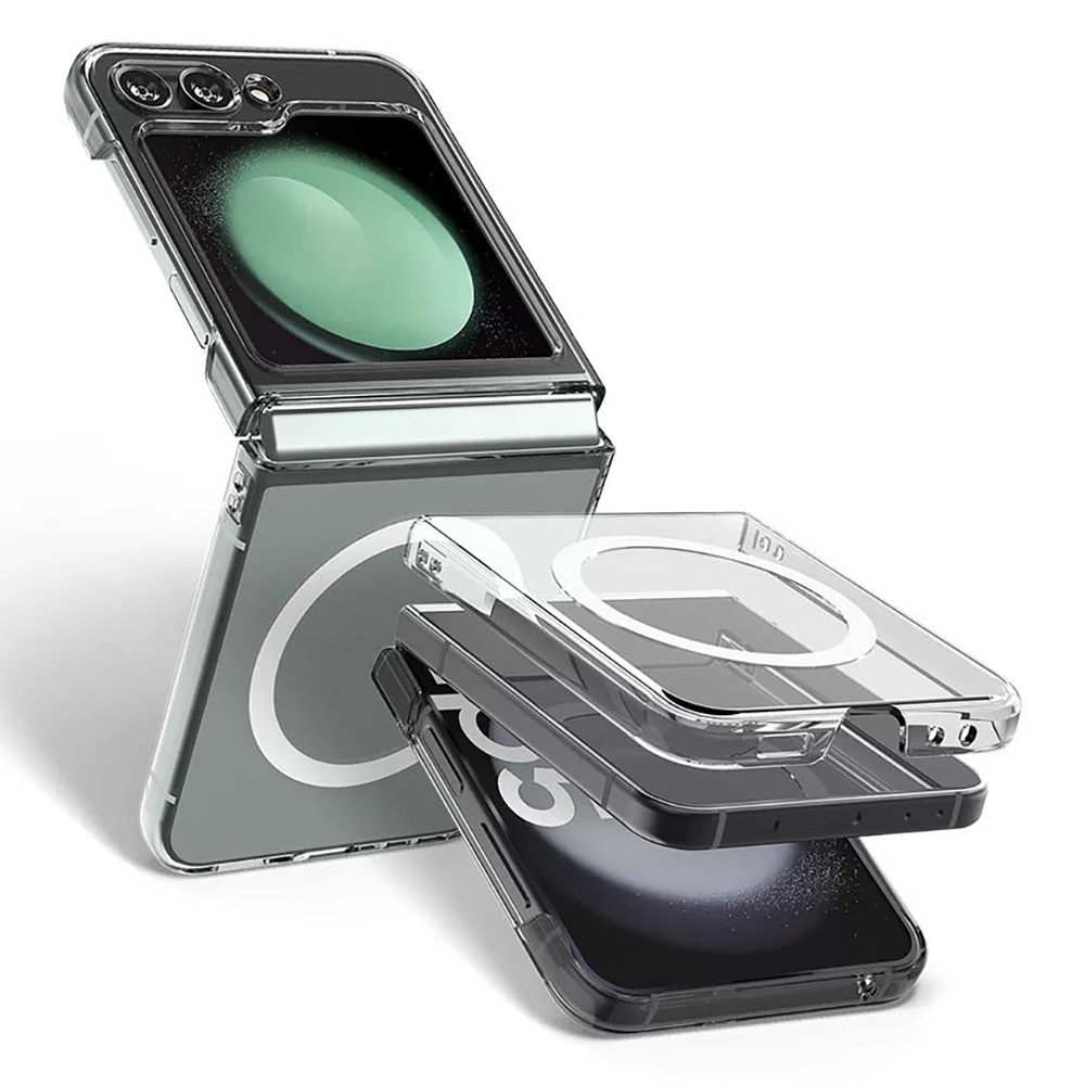 Galaxy Z Flip 6 Case Camera Protection M-safe Hard PC Zore Porto Cover - 2