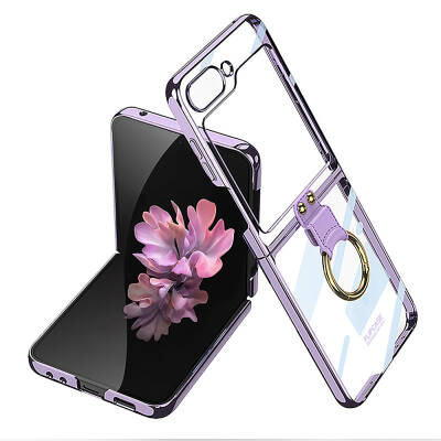 Galaxy Z Flip 6 Case Zore Ring Kipta Cover Lila