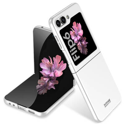 Galaxy Z Flip 6 Case Zore Sert Kıpta Case Cover Silver