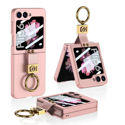 Galaxy Z Flip 6 Case Zore Z Letter Ring Cover Pink