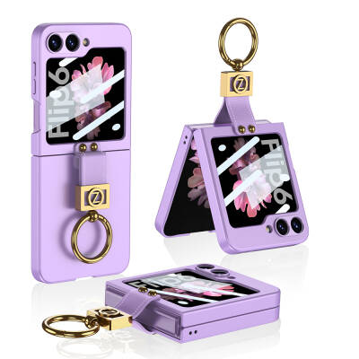 Galaxy Z Flip 6 Case Zore Z Letter Ring Cover Lila