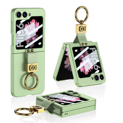 Galaxy Z Flip 6 Case Zore Z Letter Ring Cover Green