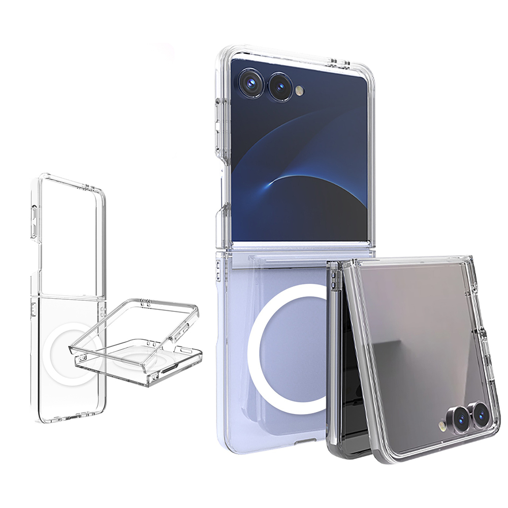 Galaxy Z Flip 7 Case Camera Protection M-safe Hard PC Zore Porto Cover - 5