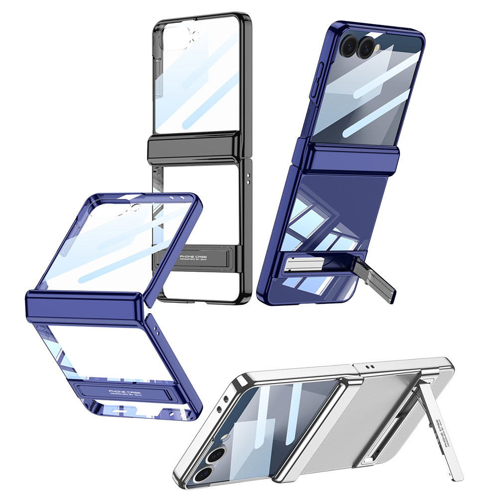 Galaxy Z Flip 7 Case Camera Protection Transparent Design Zore Lego Stand Cover - 5