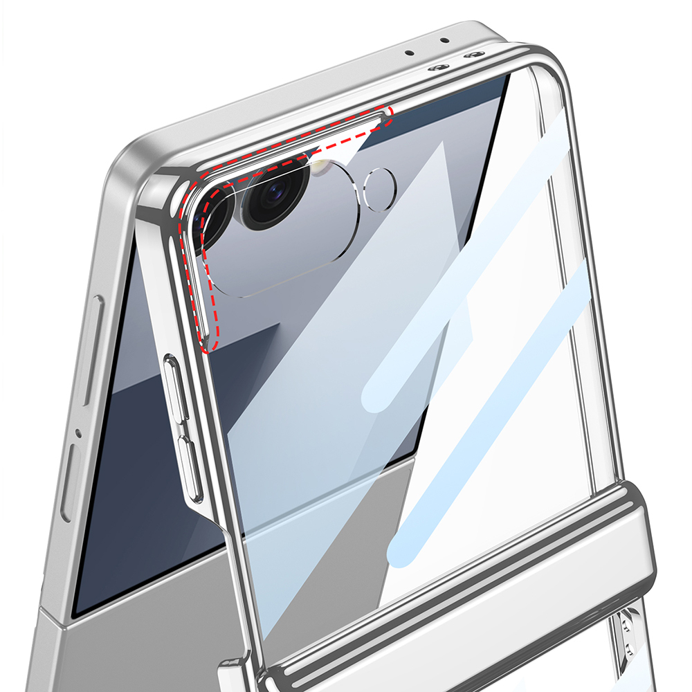 Galaxy Z Flip 7 Case Camera Protection Transparent Design Zore Lego Stand Cover - 7
