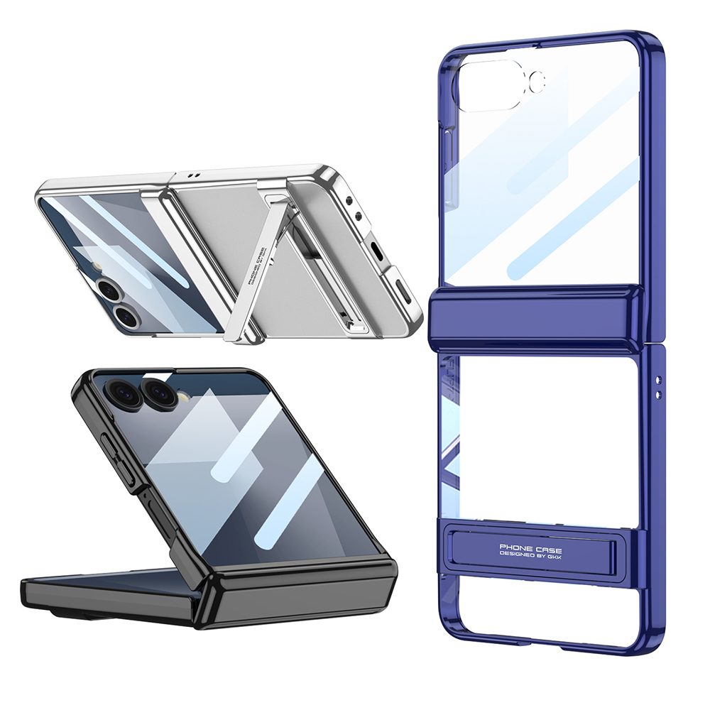 Galaxy Z Flip 7 Case Camera Protection Transparent Design Zore Lego Stand Cover - 3