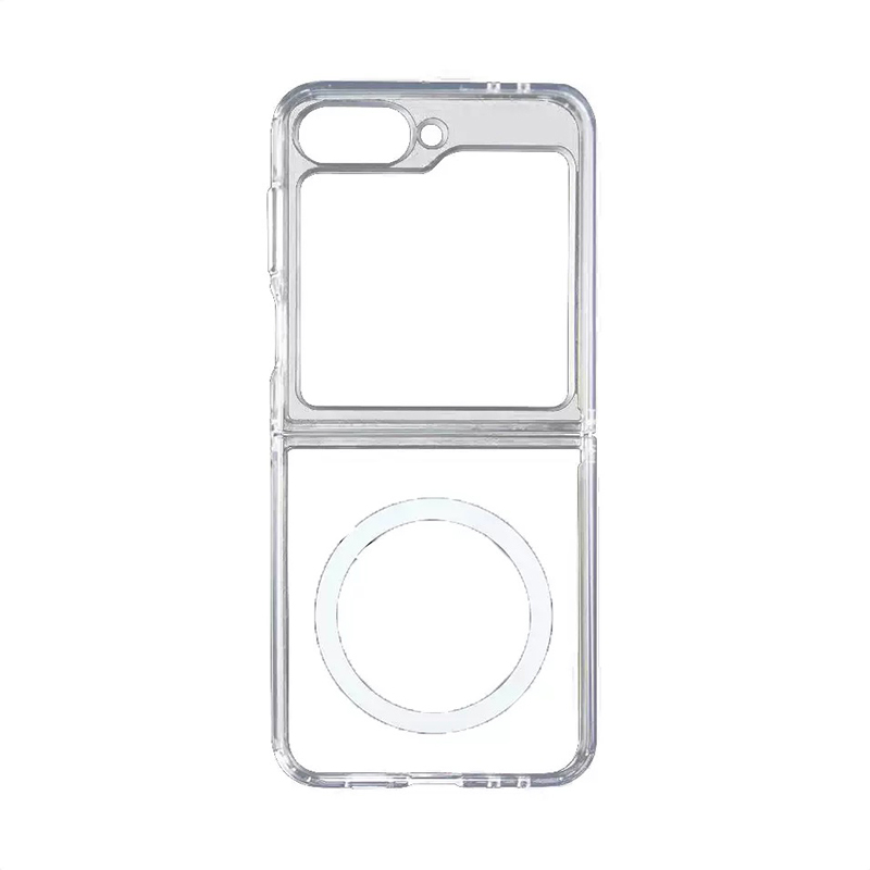 Galaxy Z Flip 7 Case M-safe Charging Transparent Hard PC Zore Embos Cover - 4