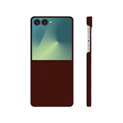 Galaxy Z Flip 7 Case with M-Safe Charging Feature, Zore Paris Zerre Hard PC Cover Red