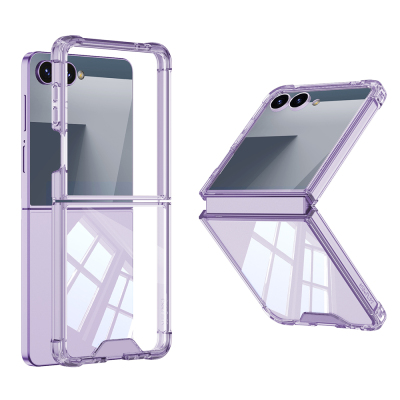 Galaxy Z Flip 7 Case Zore Full Glass Case Cover Purple