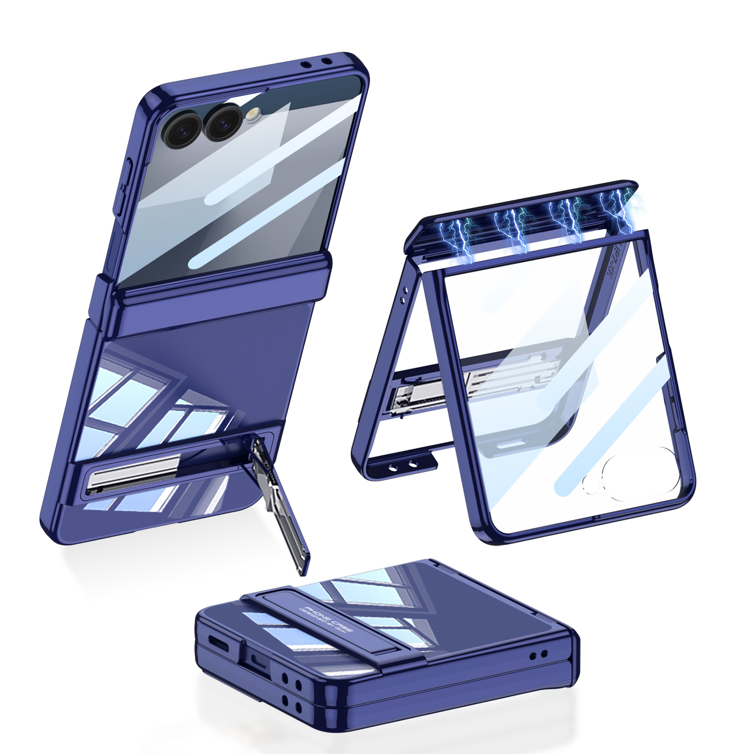 Galaxy Z Flip 7 Kılıf Kamera Korumalı Şeffaf Tasarımlı Zore Lego Standlı Kapak - 4