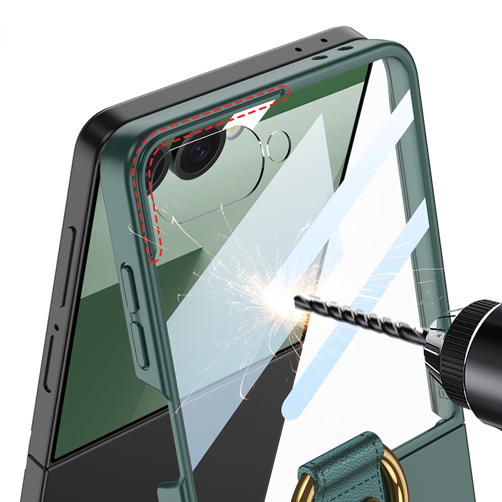 Galaxy Z Flip 7 Kılıf M-safe Şarj Özellikli Zore Kıpta Yüzüklü Flip Sert Kapak - 14