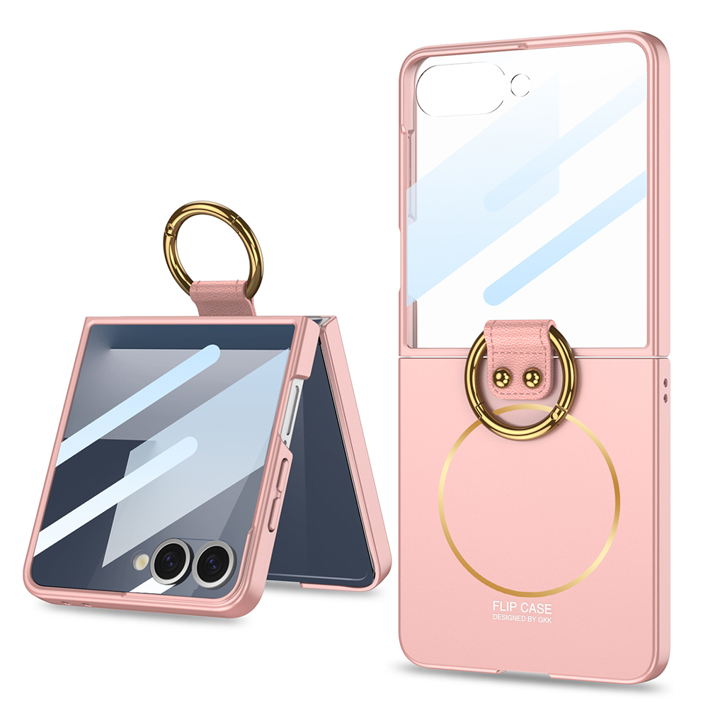 Galaxy Z Flip 7 Kılıf M-safe Şarj Özellikli Zore Kıpta Yüzüklü Flip Sert Kapak - 7