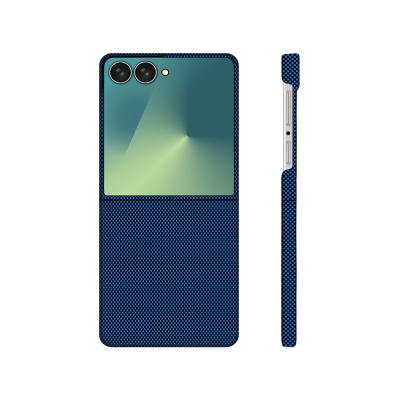 Galaxy Z Flip 7 Kılıf M-Safe Şarj Özellikli Zore Paris Zerre Sert PC Kapak Lacivert