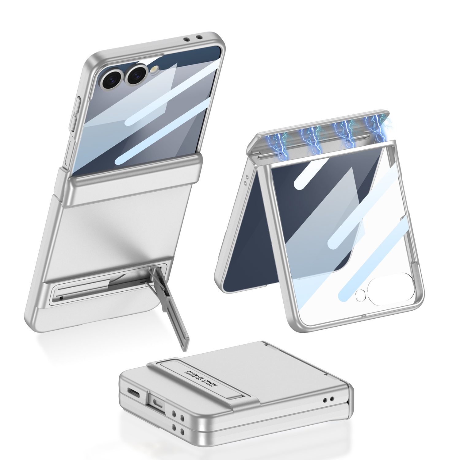 Galaxy Z Flip 7 Kılıf Zore Kıpta Standlı Kapak - 4