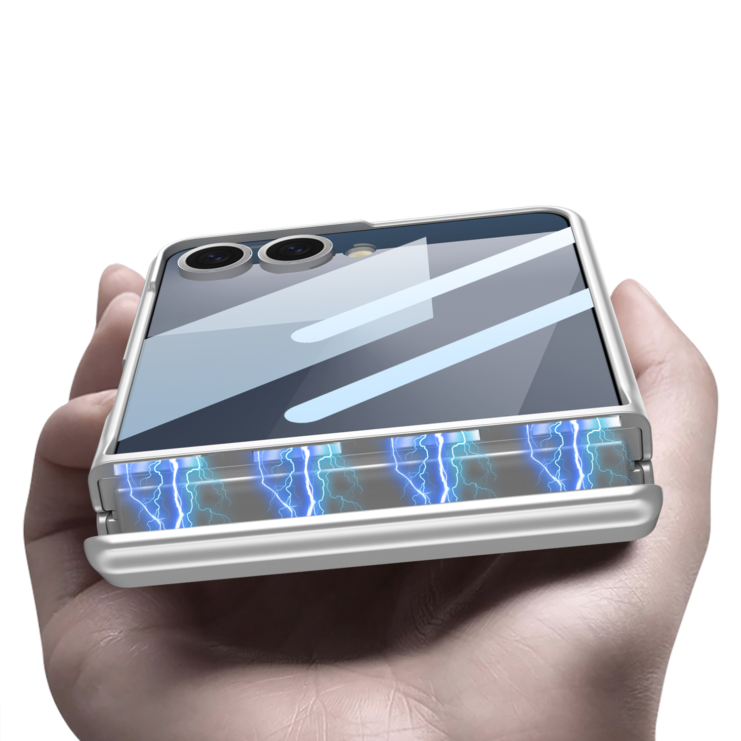 Galaxy Z Flip 7 Kılıf Zore Kıpta Standlı Kapak - 10