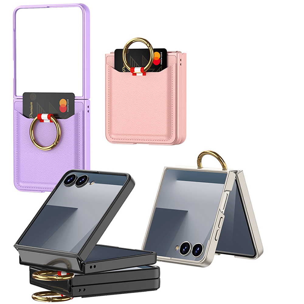 Galaxy Z Flip 7 Zore Kıpta Yüzüklü Kartlıklı Kapak - 6