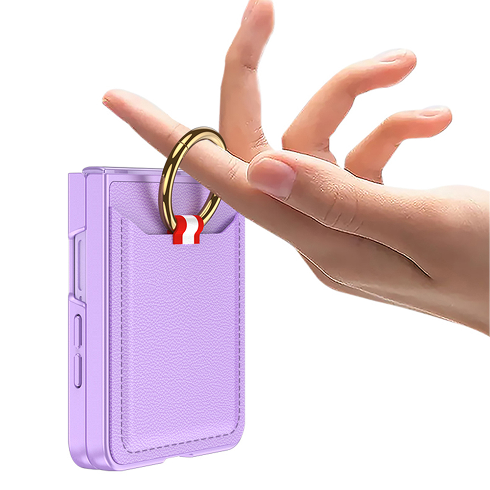 Galaxy Z Flip 7 Zore Kıpta Yüzüklü Kartlıklı Kapak - 9