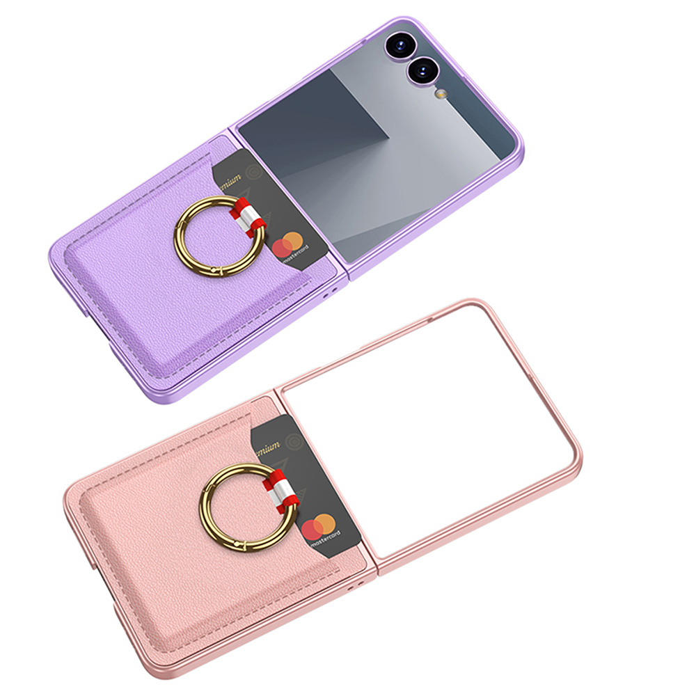 Galaxy Z Flip 7 Zore Kıpta Yüzüklü Kartlıklı Kapak - 12