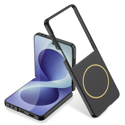 Galaxy Z Flip 8 Case Wireless Charging Zore Kıpta M-safe Cover Black