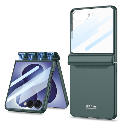 Galaxy Z Flip 8 Case Zore M-Magnet Case Green