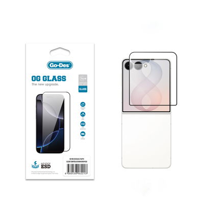 Galaxy Z Flip 8 Go Des OG Glass Antistatic Tempered Glass Screen Protector Şeffaf
