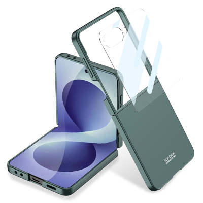 Galaxy Z Flip 8 Kılıf Zore Sert Kıpta Kapak Yeşil