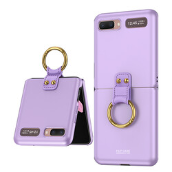 Galaxy Z Flip Case Zore Flip Ring Kıpta Cover Purple