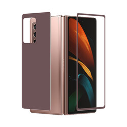 Galaxy Z Fold 2 Zore Front and Back 5D Full Sticky Tempered Screen Protector Gold