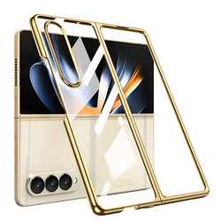 Galaxy Z Fold 4 Kılıf Zore Full Camlı Kıpta Kapak Gold