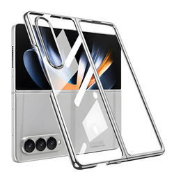Galaxy Z Fold 4 Kılıf Zore Full Camlı Kıpta Kapak Gümüş