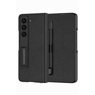 Galaxy Z Fold 5 Case Zore Droga Cover with Pen Compartment Black