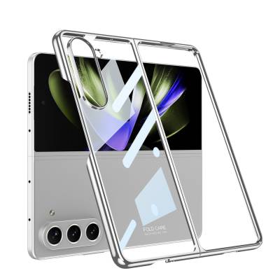 Galaxy Z Fold 5 Case Zore Full Glass Kıpta Cover Silver