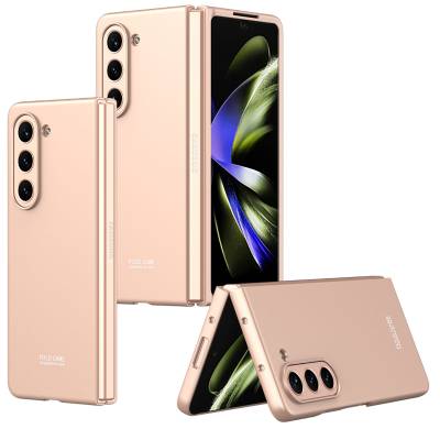 Galaxy Z Fold 5 Case Zore Hard Kipta Cover Rose Gold