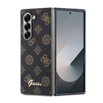 Galaxy Z Fold 6 Case Guess Original Licensed Peony Script Cover Black