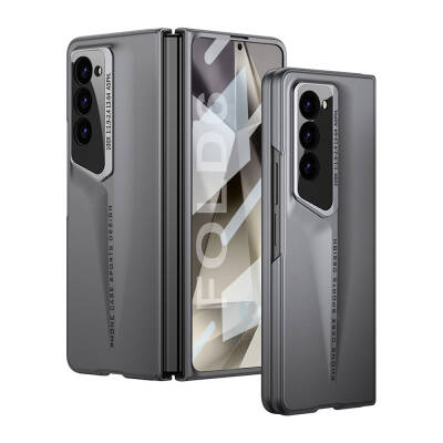 Galaxy Z Fold 6 Case Ultra Thin Camera Protected Hard Rubber Zore Procase Cover Grey